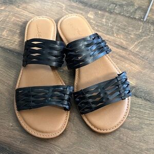 Black Woven Summer Sandals